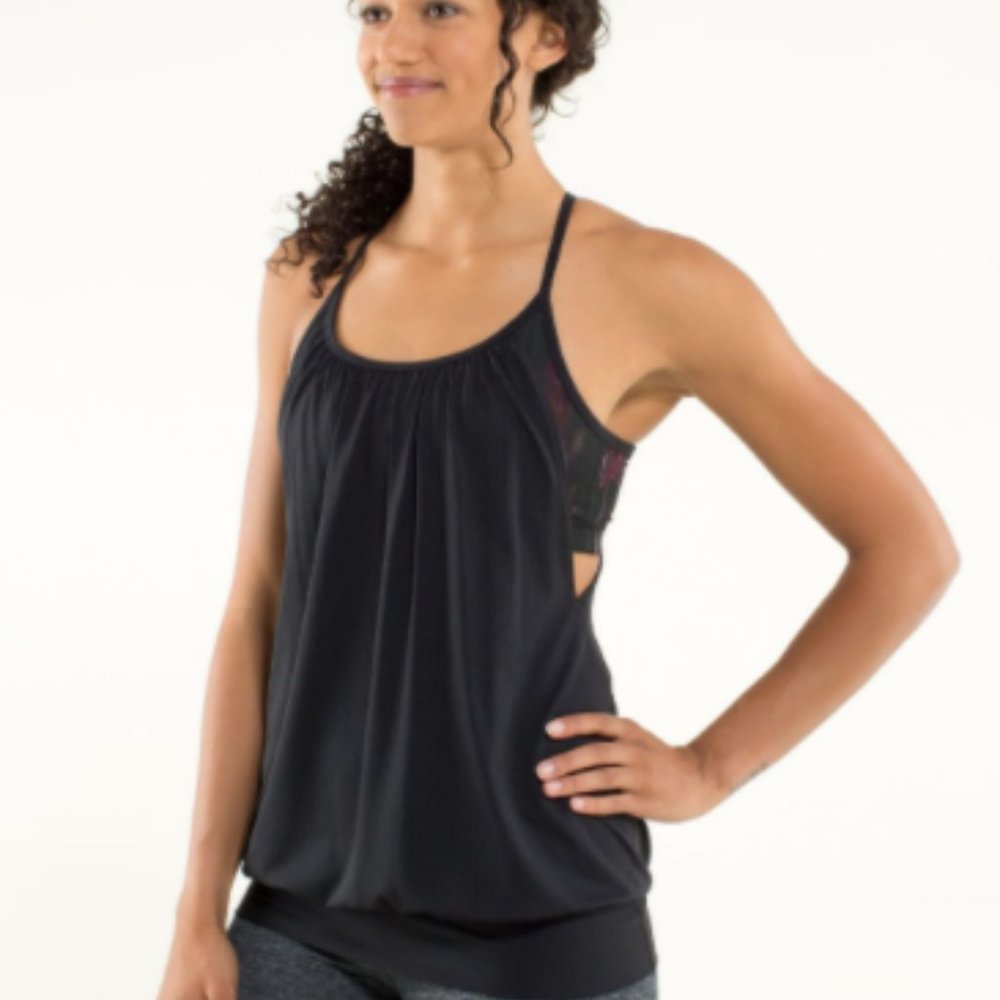 Lululemon No LimitTank Black & Midnight Iris Sz 4